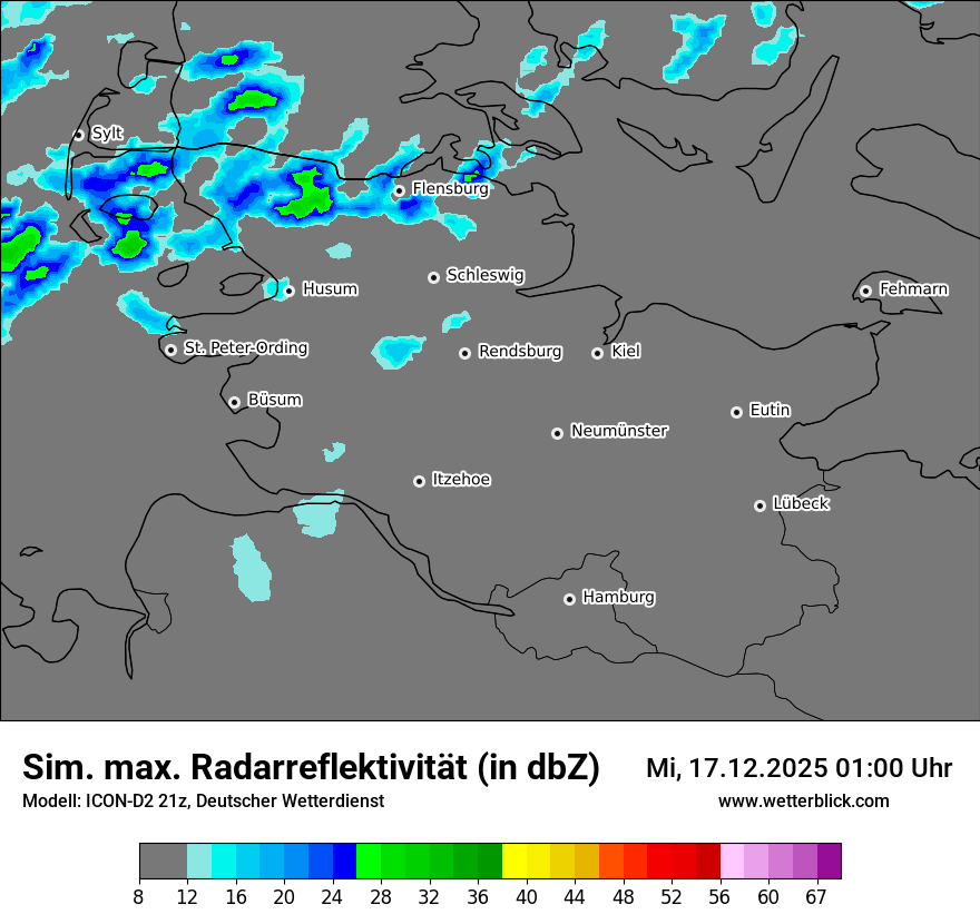 Modellkarten Simuliertes Radarbild