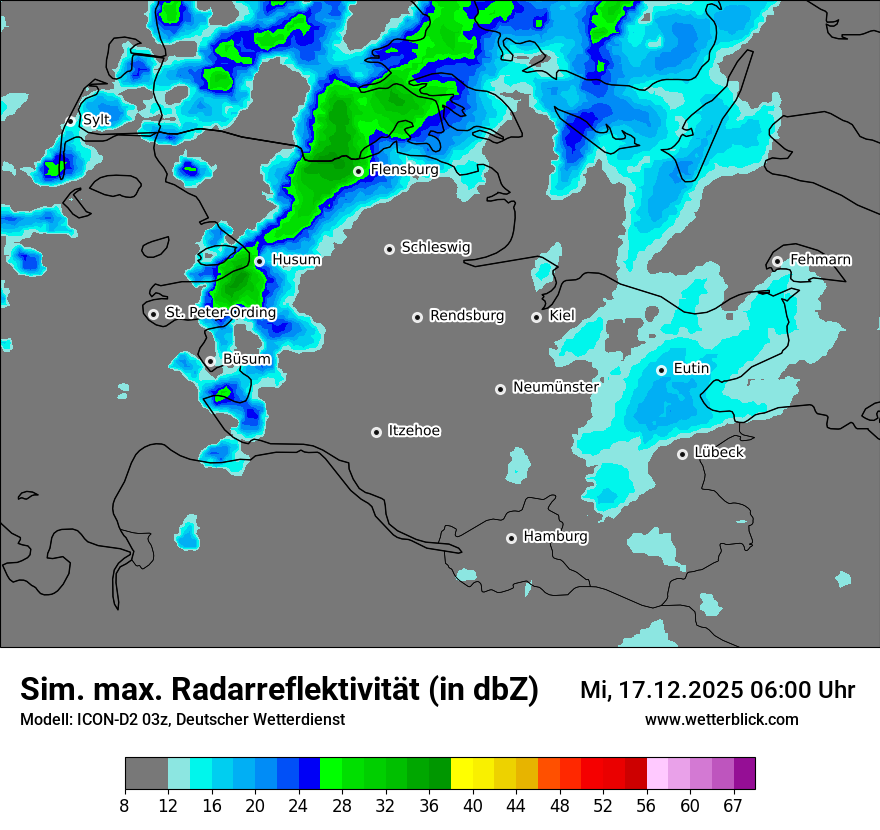 Modellkarten Simuliertes Radarbild