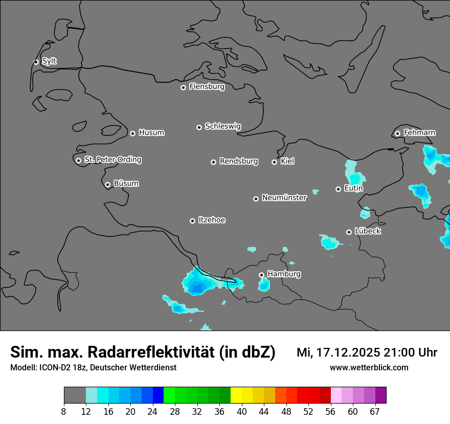 Modellkarten Simuliertes Radarbild