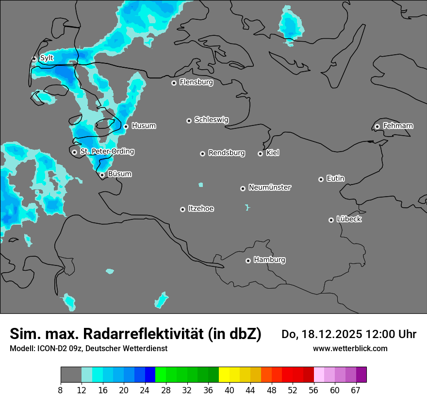 Modellkarten Simuliertes Radarbild