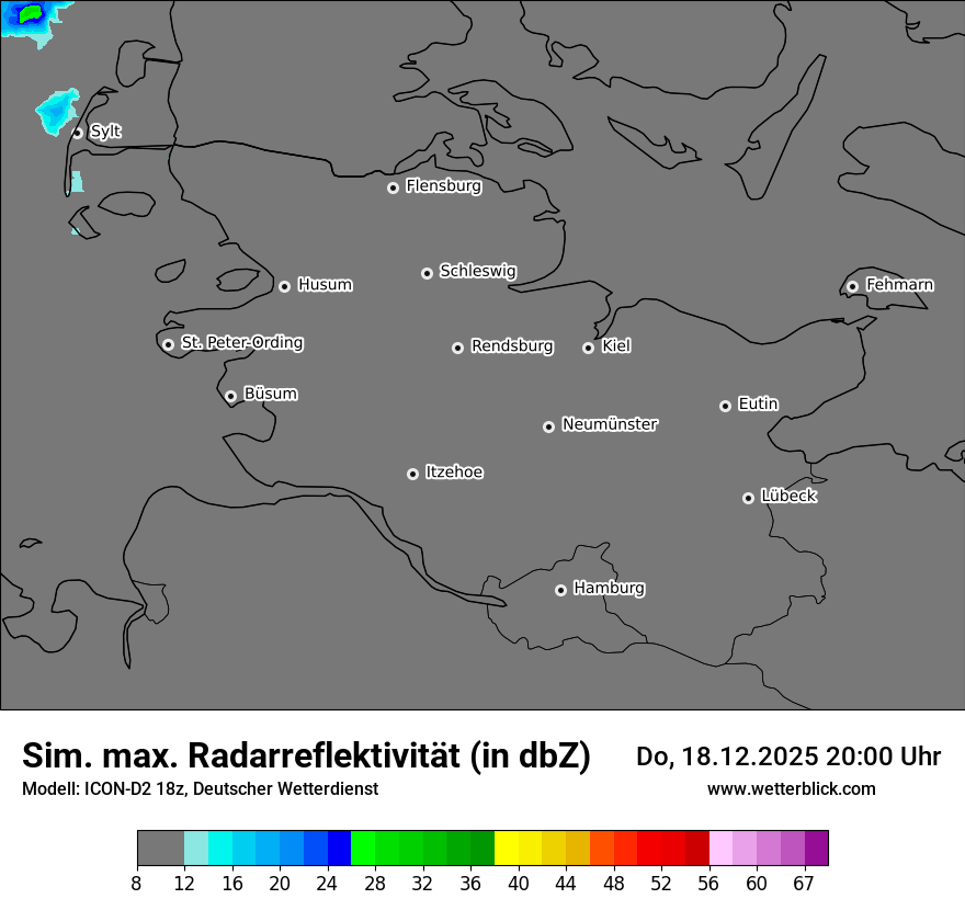 Modellkarten Simuliertes Radarbild