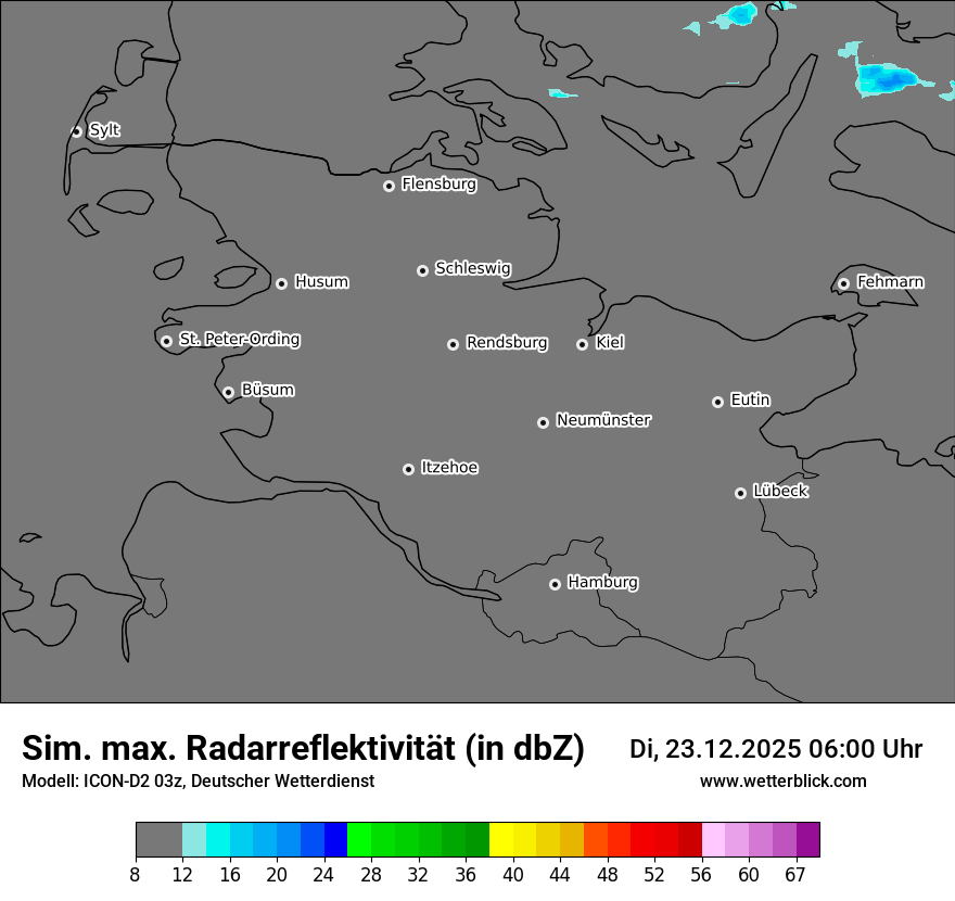 Modellkarten Simuliertes Radarbild