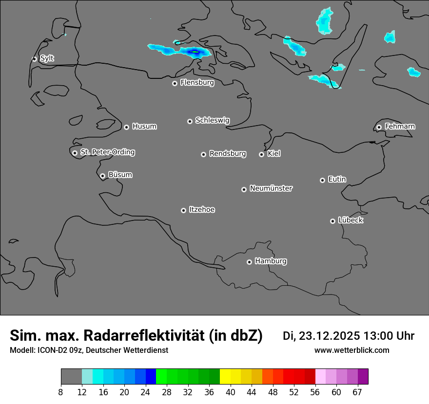 Modellkarten Simuliertes Radarbild