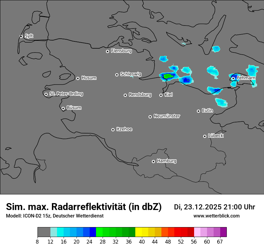 Modellkarten Simuliertes Radarbild