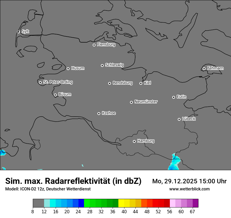 Modellkarten Simuliertes Radarbild