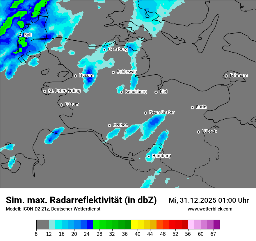Modellkarten Simuliertes Radarbild