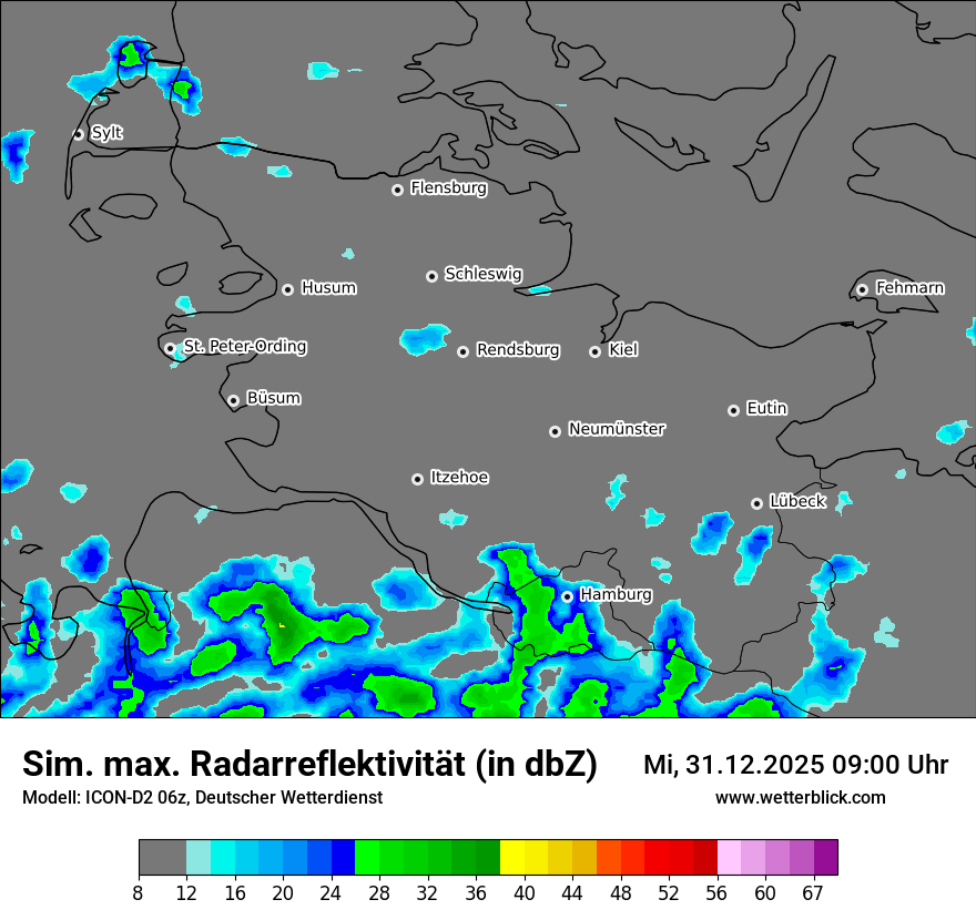 Modellkarten Simuliertes Radarbild