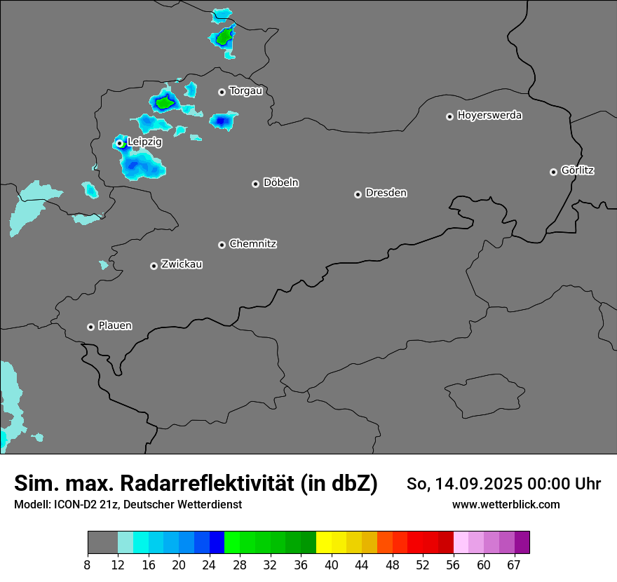 Modellkarten Simuliertes Radarbild