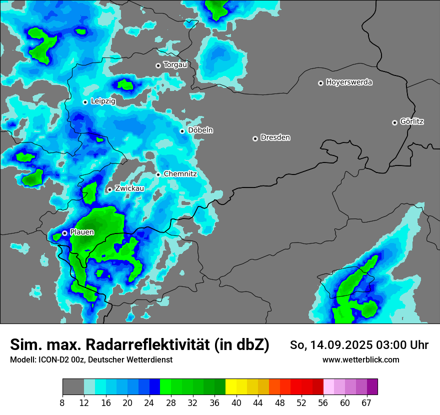 Modellkarten Simuliertes Radarbild