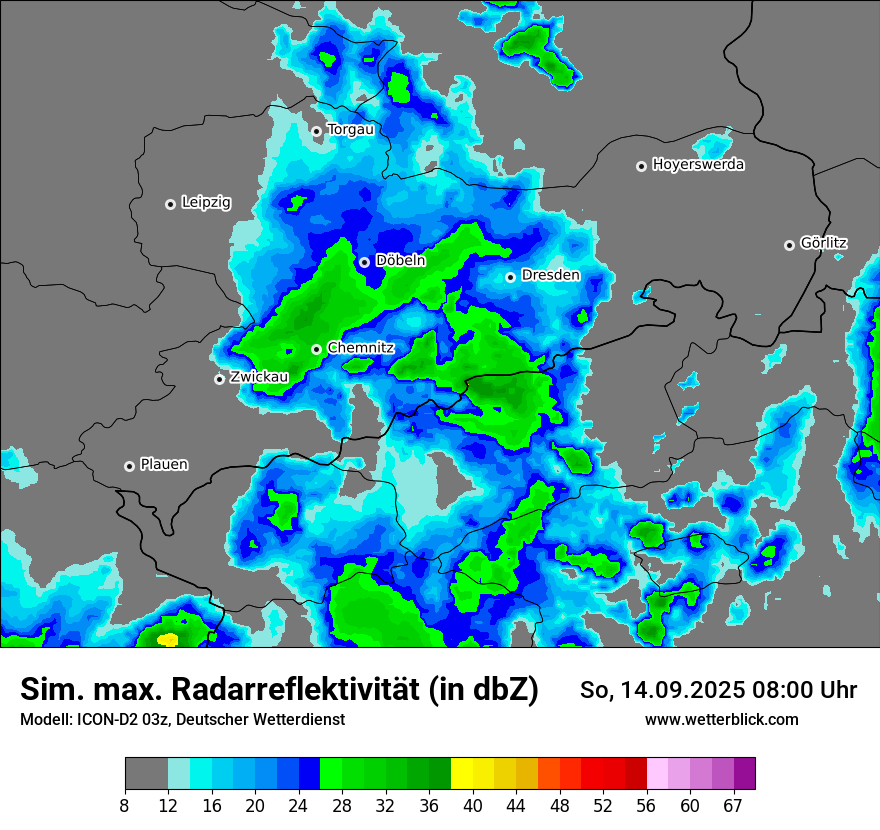 Modellkarten Simuliertes Radarbild