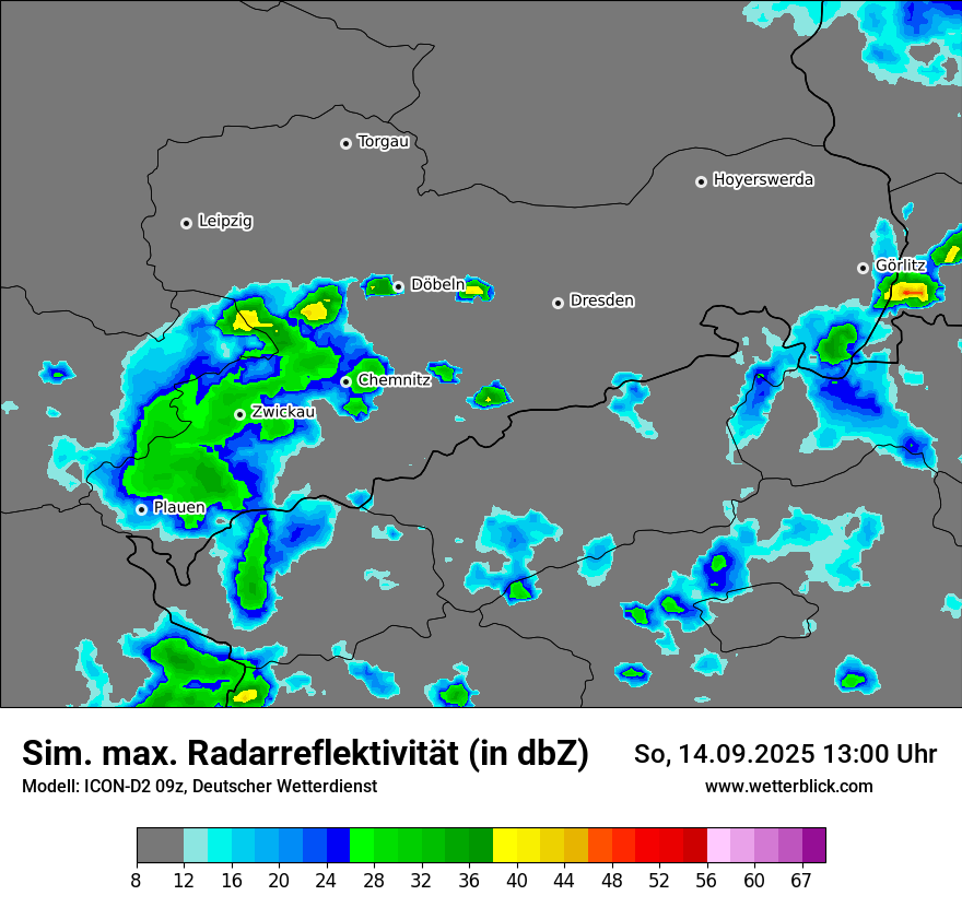 Modellkarten Simuliertes Radarbild