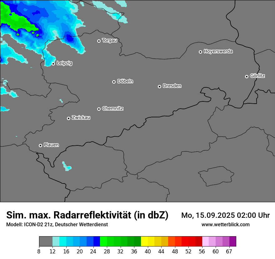 Modellkarten Simuliertes Radarbild