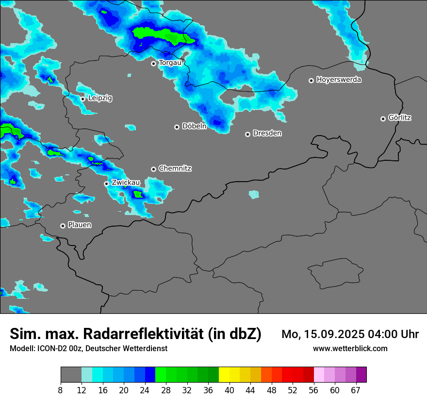 Modellkarten Simuliertes Radarbild