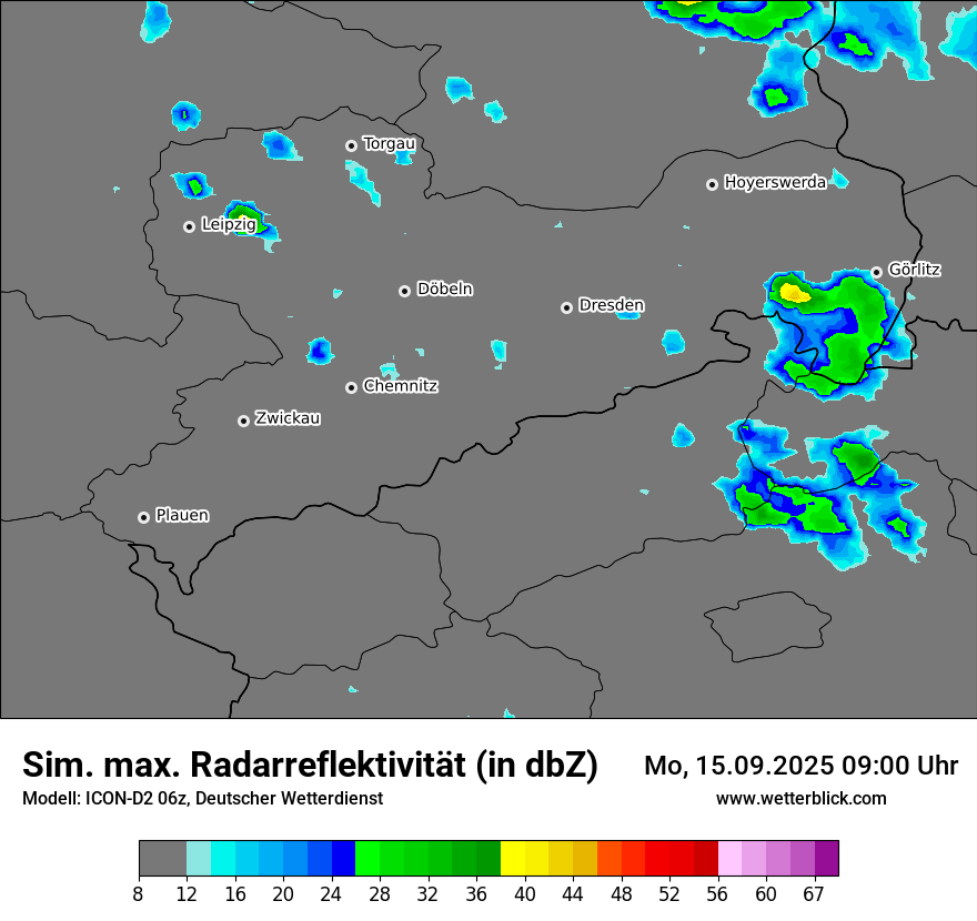 Modellkarten Simuliertes Radarbild