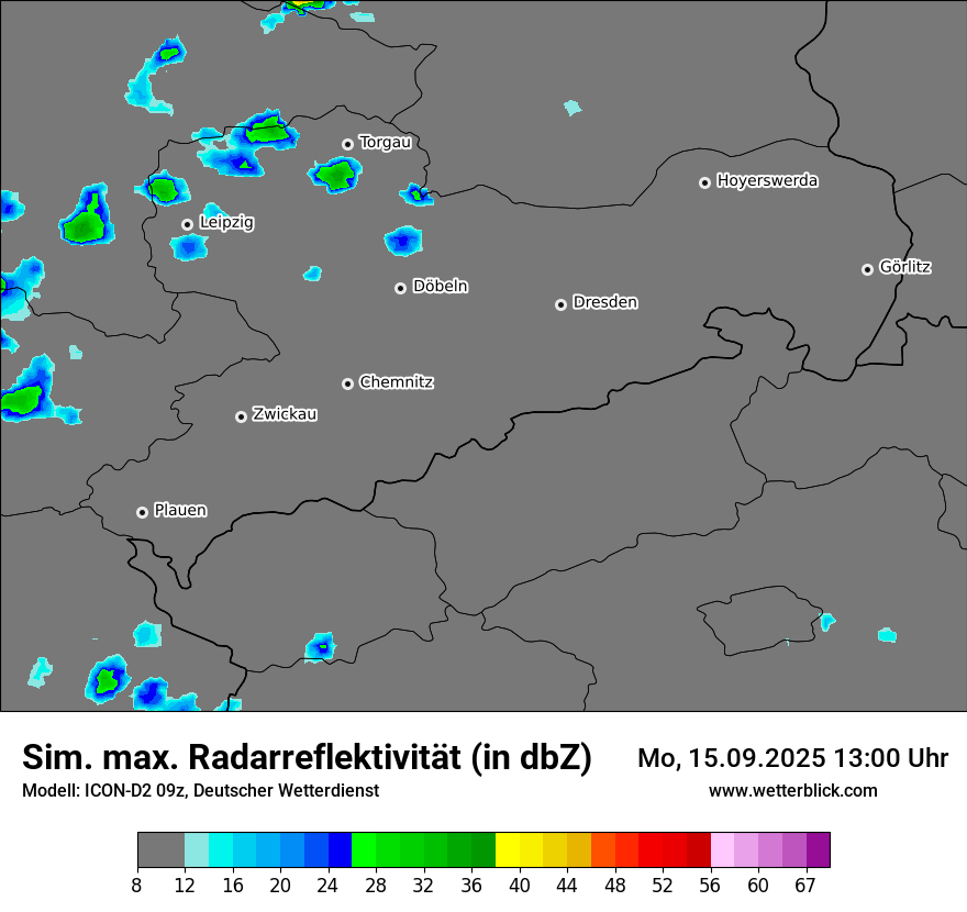 Modellkarten Simuliertes Radarbild