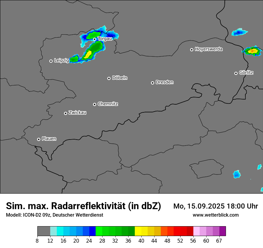 Modellkarten Simuliertes Radarbild