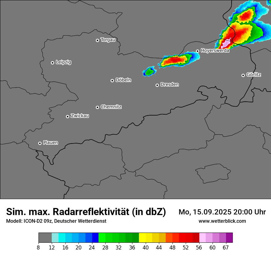 Modellkarten Simuliertes Radarbild
