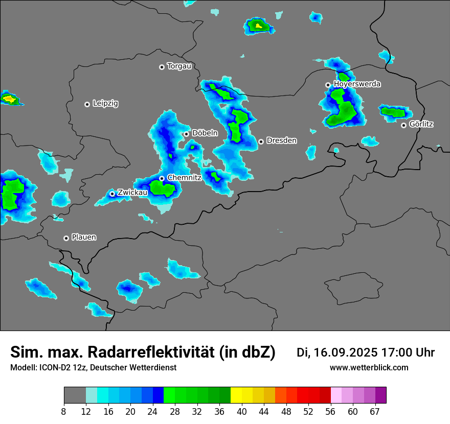 Modellkarten Simuliertes Radarbild