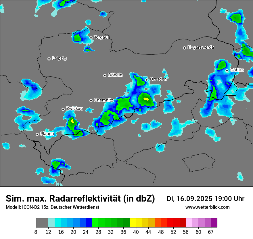 Modellkarten Simuliertes Radarbild