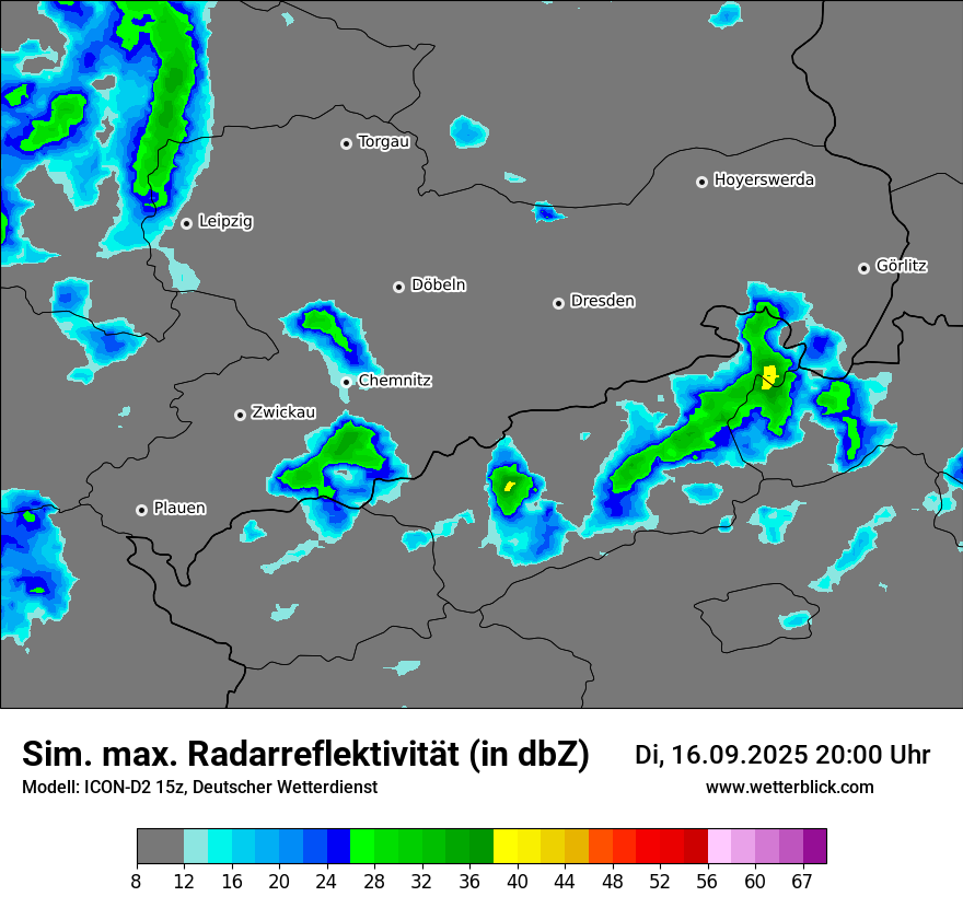 Modellkarten Simuliertes Radarbild