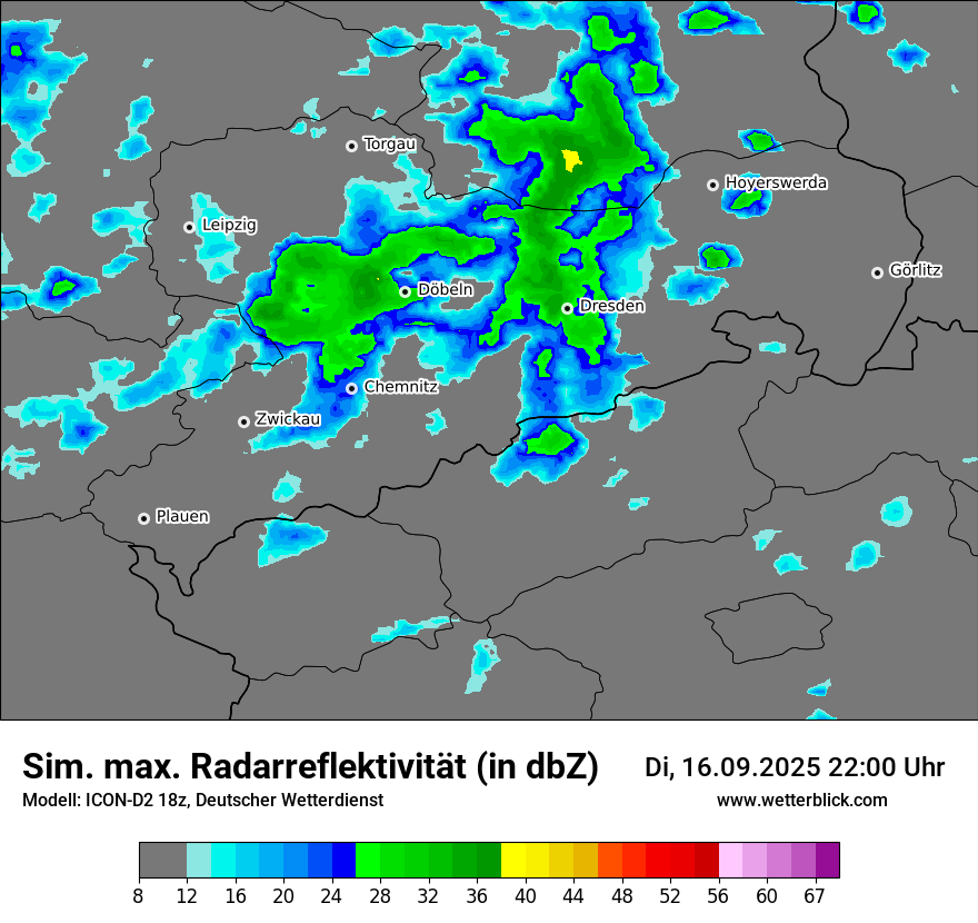 Modellkarten Simuliertes Radarbild