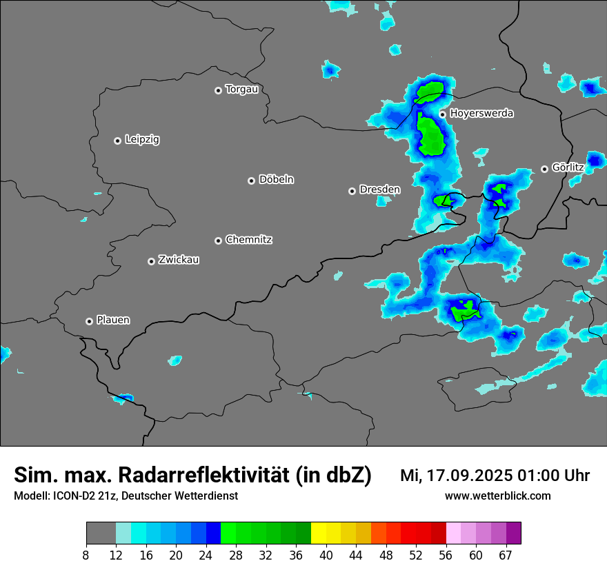 Modellkarten Simuliertes Radarbild