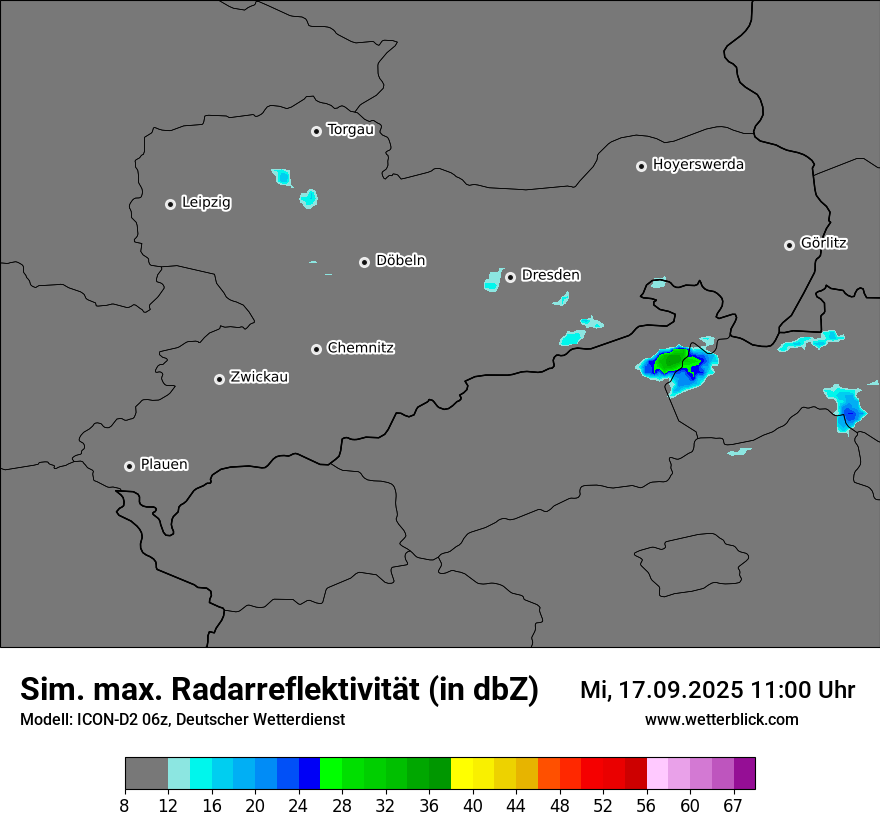 Modellkarten Simuliertes Radarbild