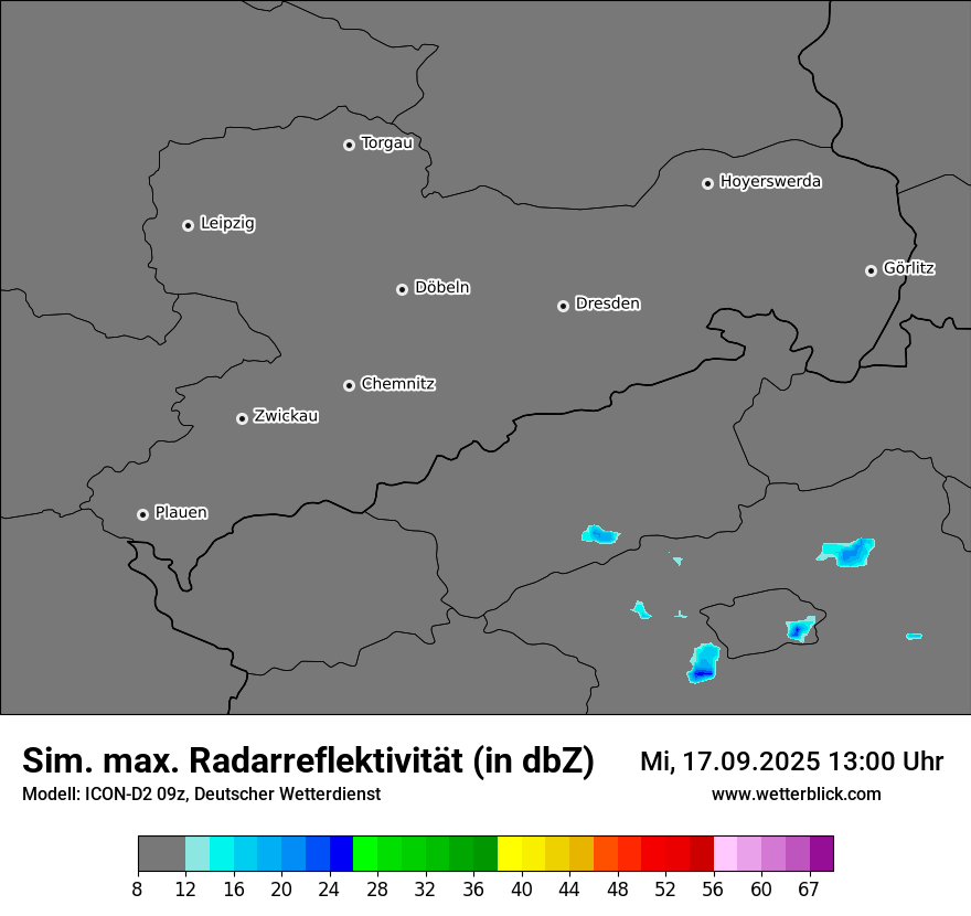 Modellkarten Simuliertes Radarbild
