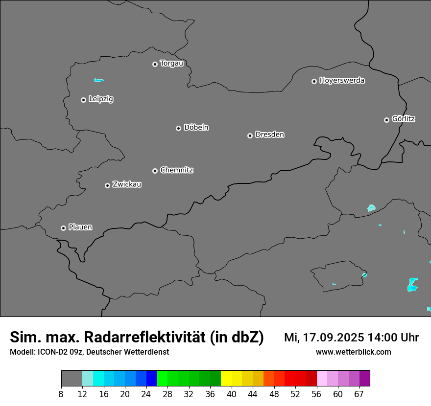 Modellkarten Simuliertes Radarbild