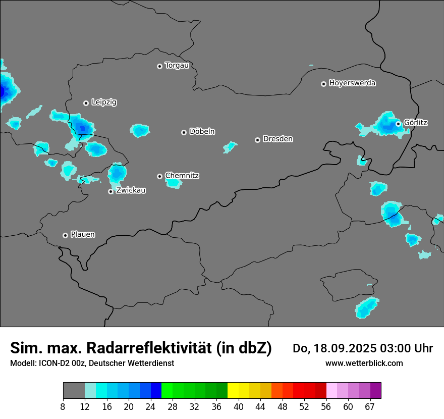 Modellkarten Simuliertes Radarbild