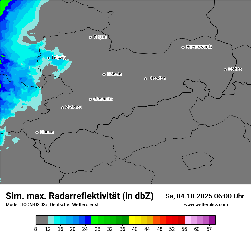 Modellkarten Simuliertes Radarbild