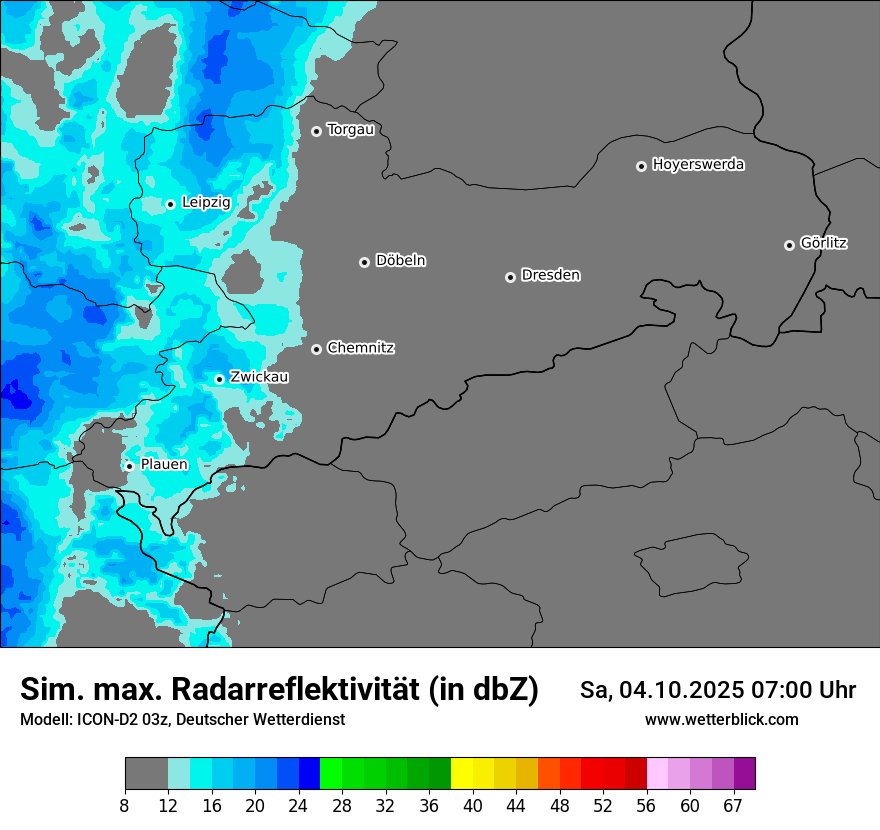 Modellkarten Simuliertes Radarbild