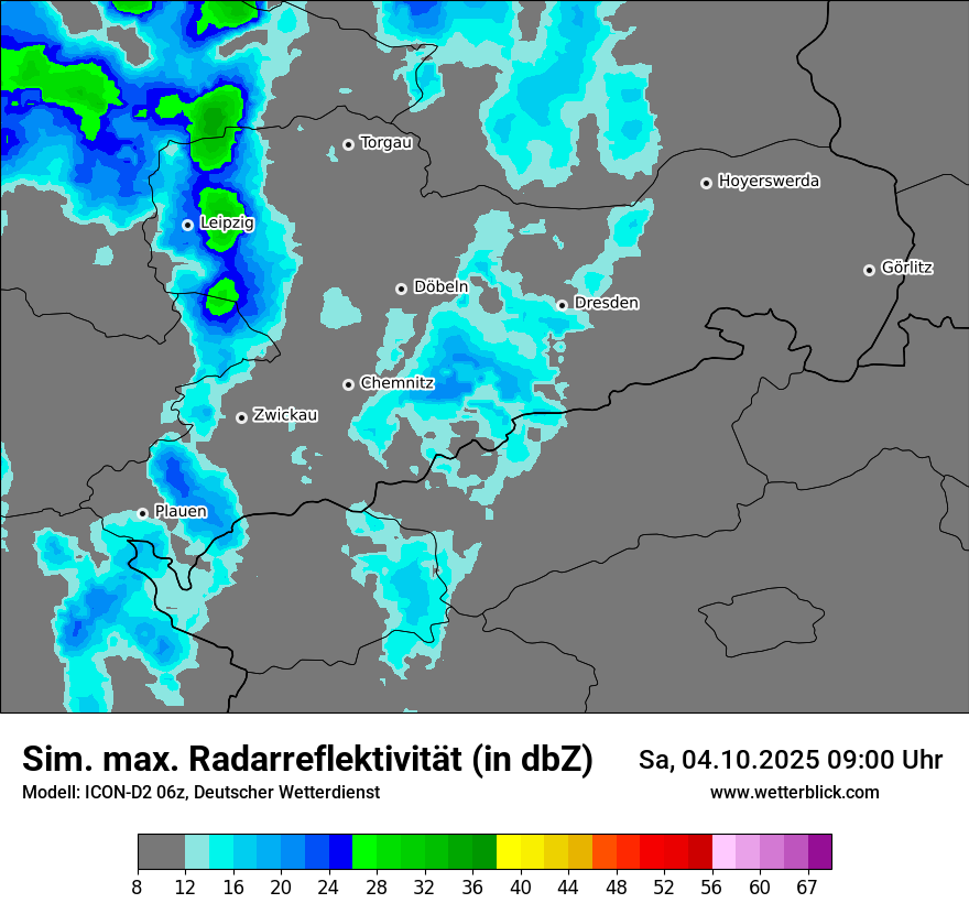 Modellkarten Simuliertes Radarbild