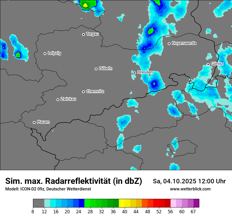 Modellkarten Simuliertes Radarbild