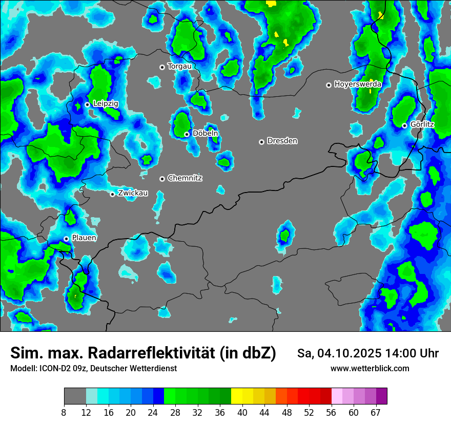 Modellkarten Simuliertes Radarbild