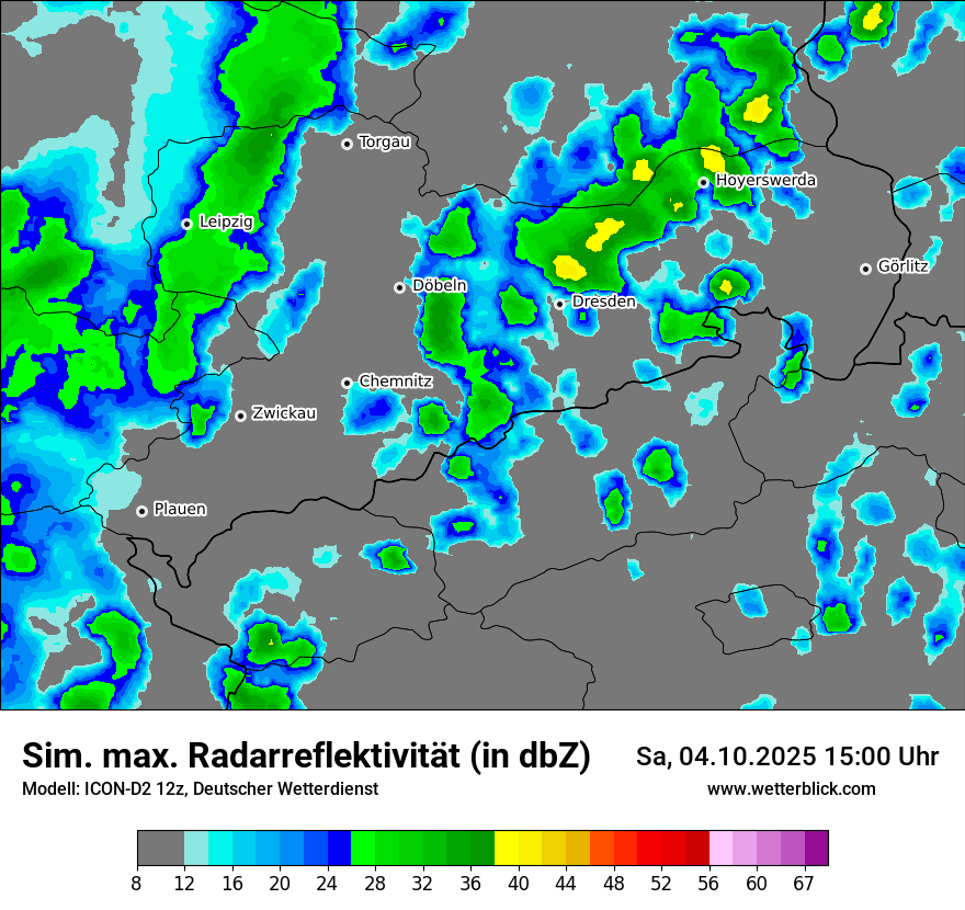 Modellkarten Simuliertes Radarbild