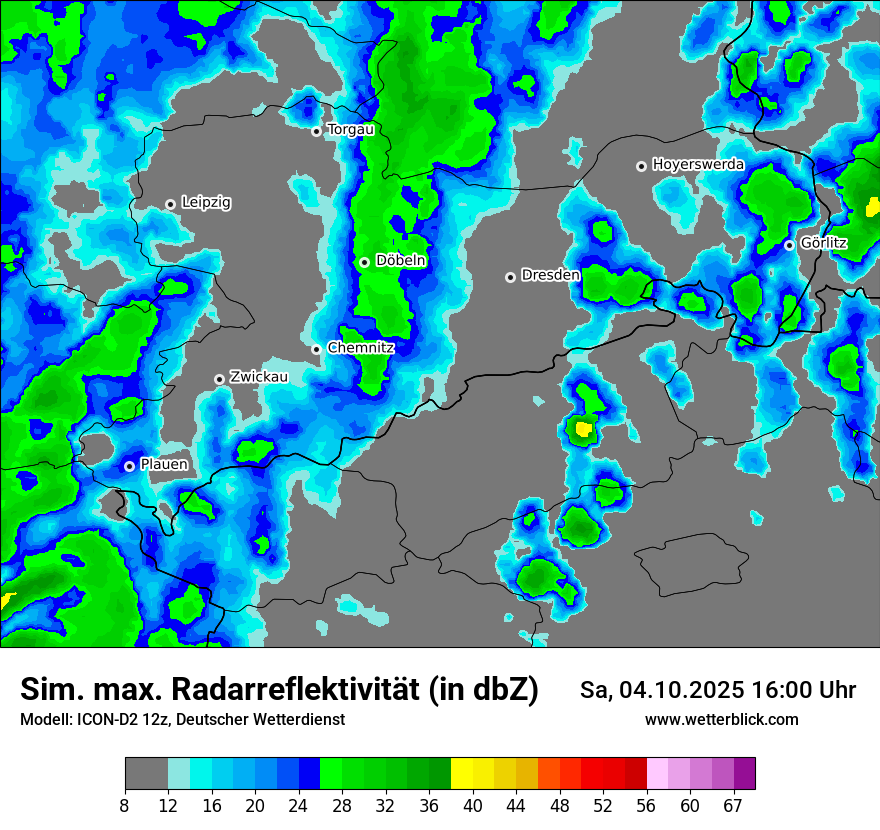 Modellkarten Simuliertes Radarbild