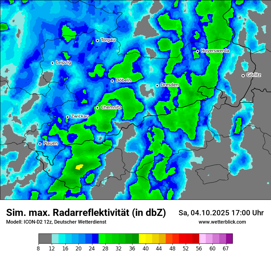 Modellkarten Simuliertes Radarbild