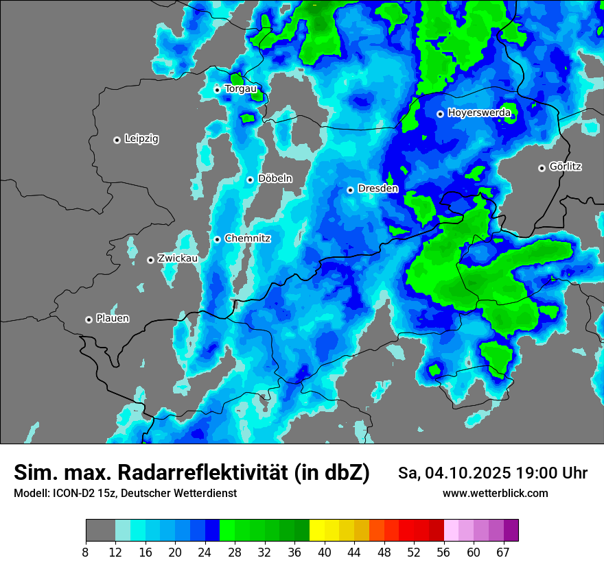 Modellkarten Simuliertes Radarbild