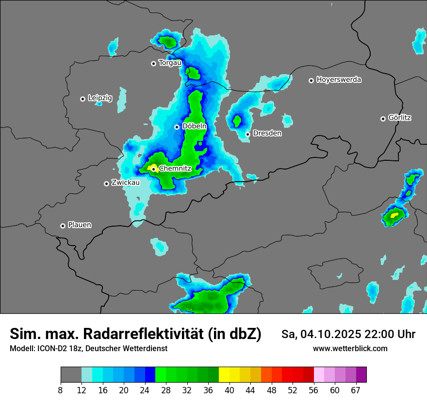 Modellkarten Simuliertes Radarbild