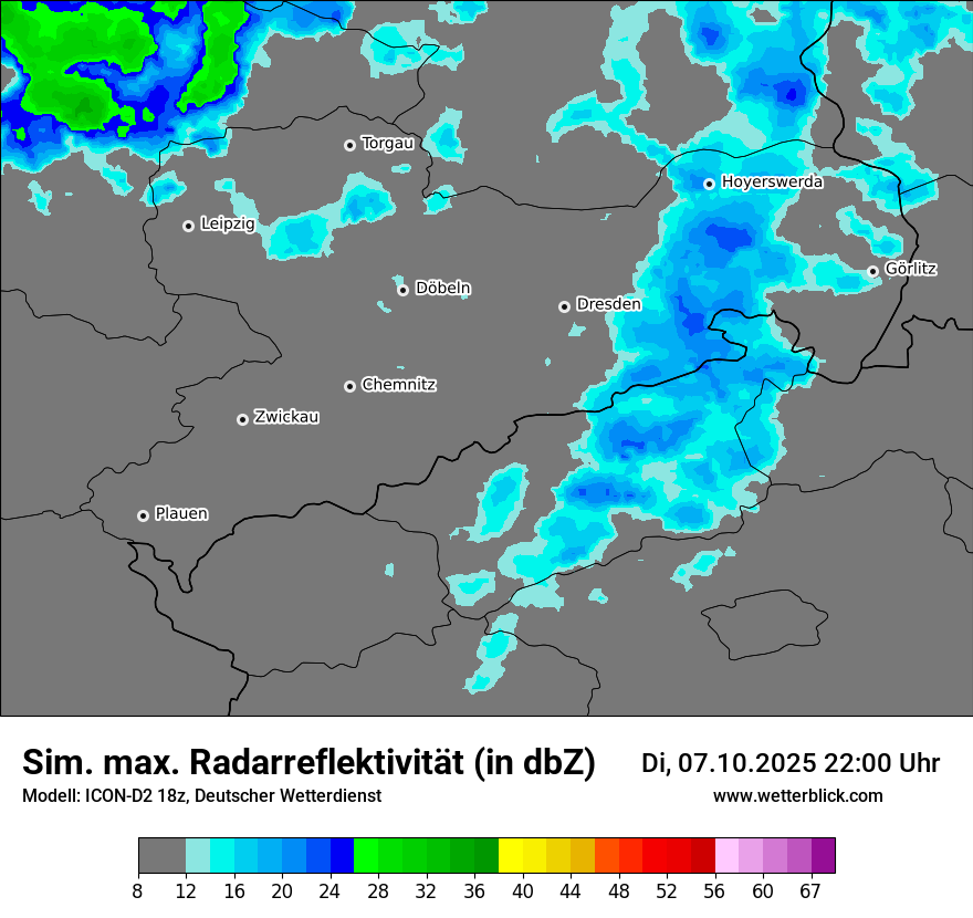 Modellkarten Simuliertes Radarbild