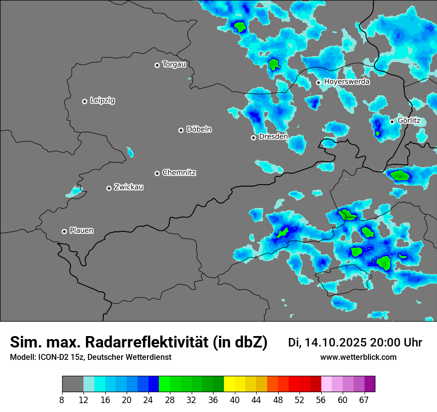 Modellkarten Simuliertes Radarbild