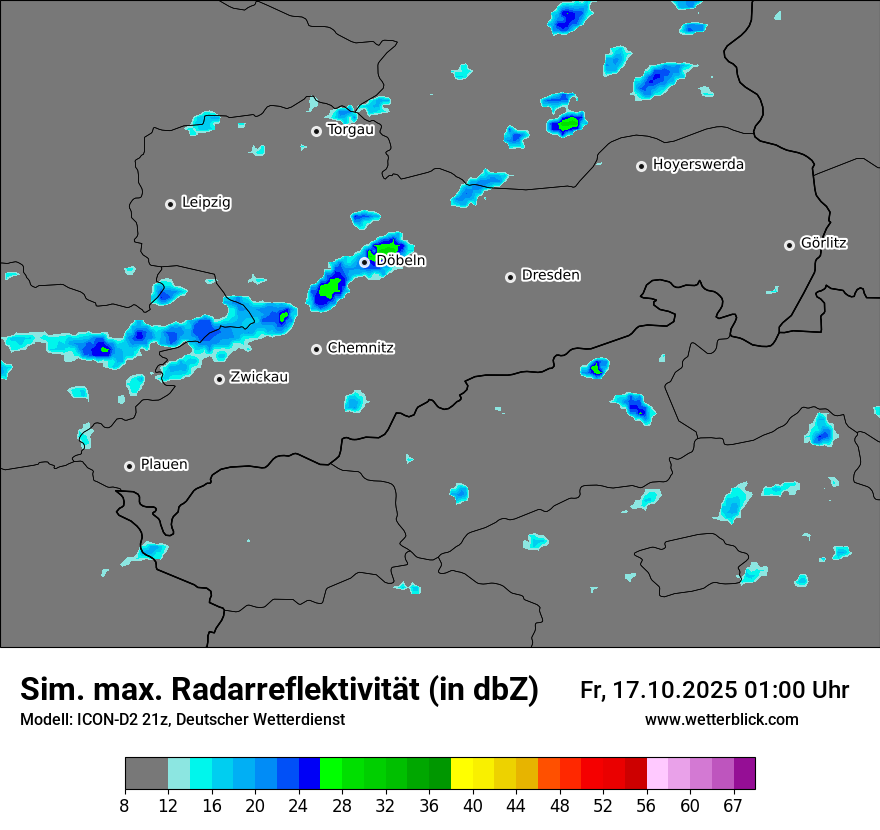 Modellkarten Simuliertes Radarbild