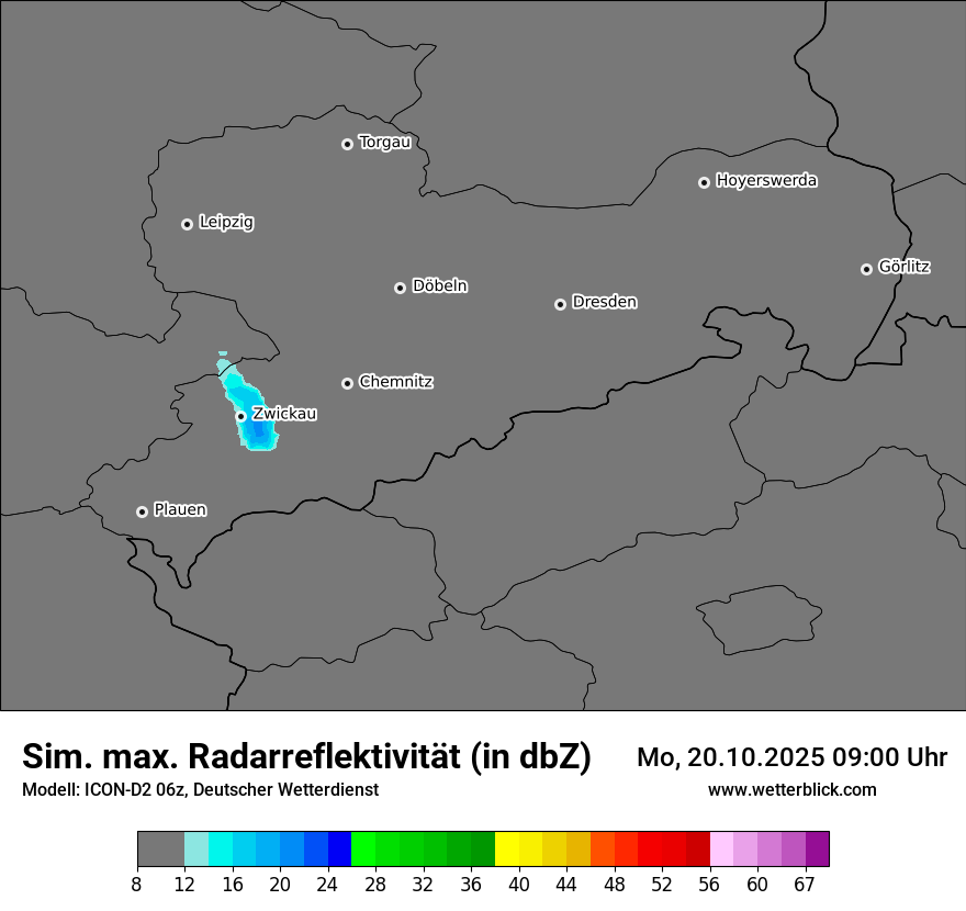 Modellkarten Simuliertes Radarbild