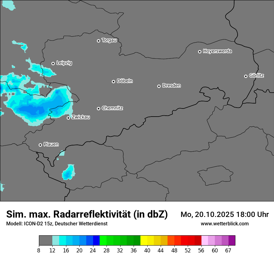 Modellkarten Simuliertes Radarbild
