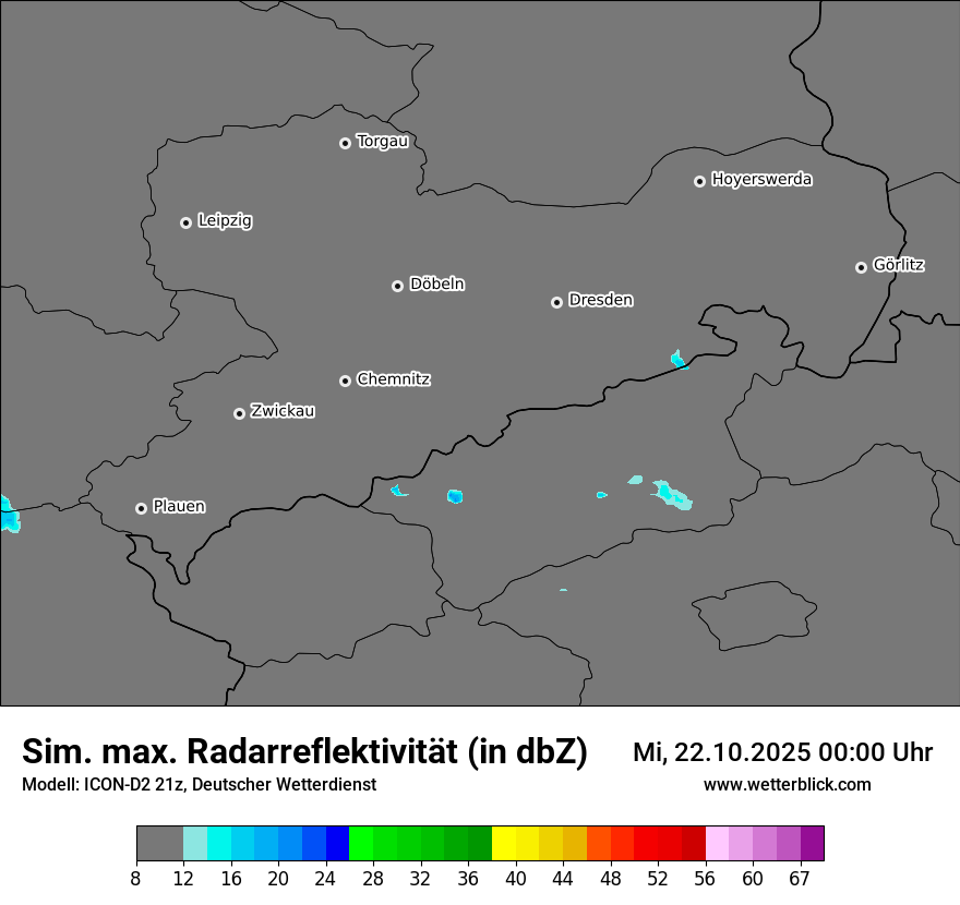 Modellkarten Simuliertes Radarbild