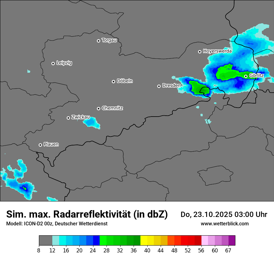 Modellkarten Simuliertes Radarbild