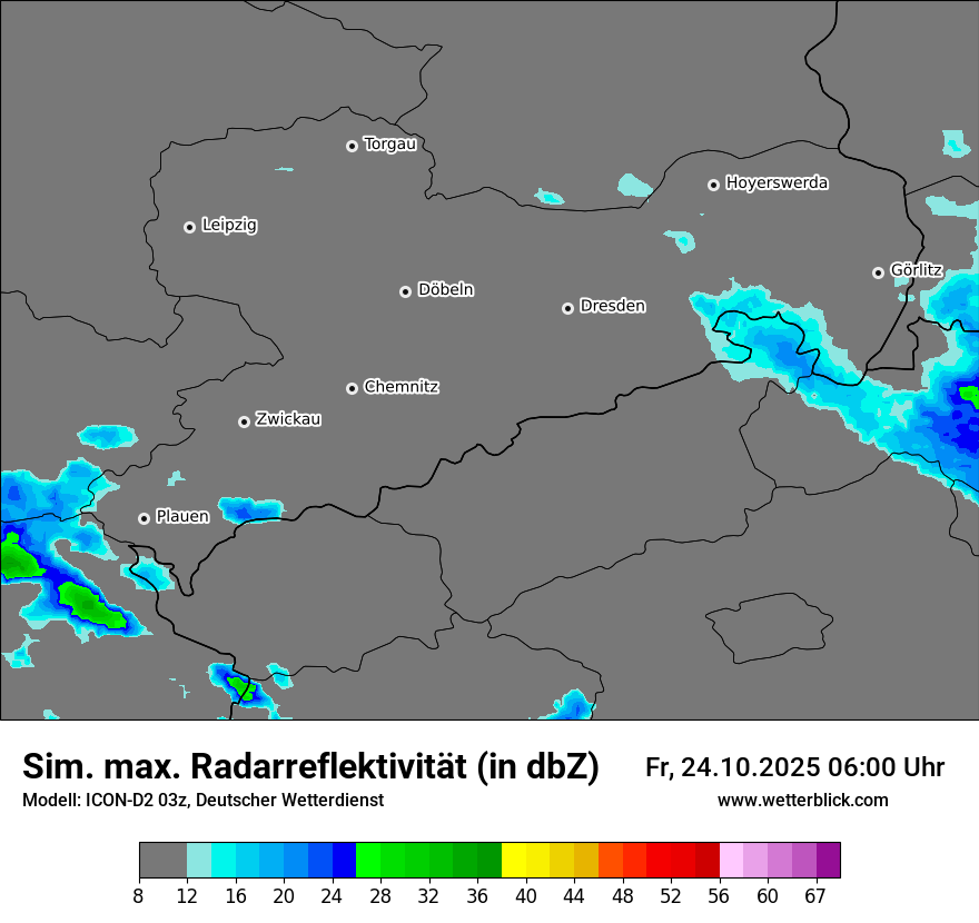 Modellkarten Simuliertes Radarbild