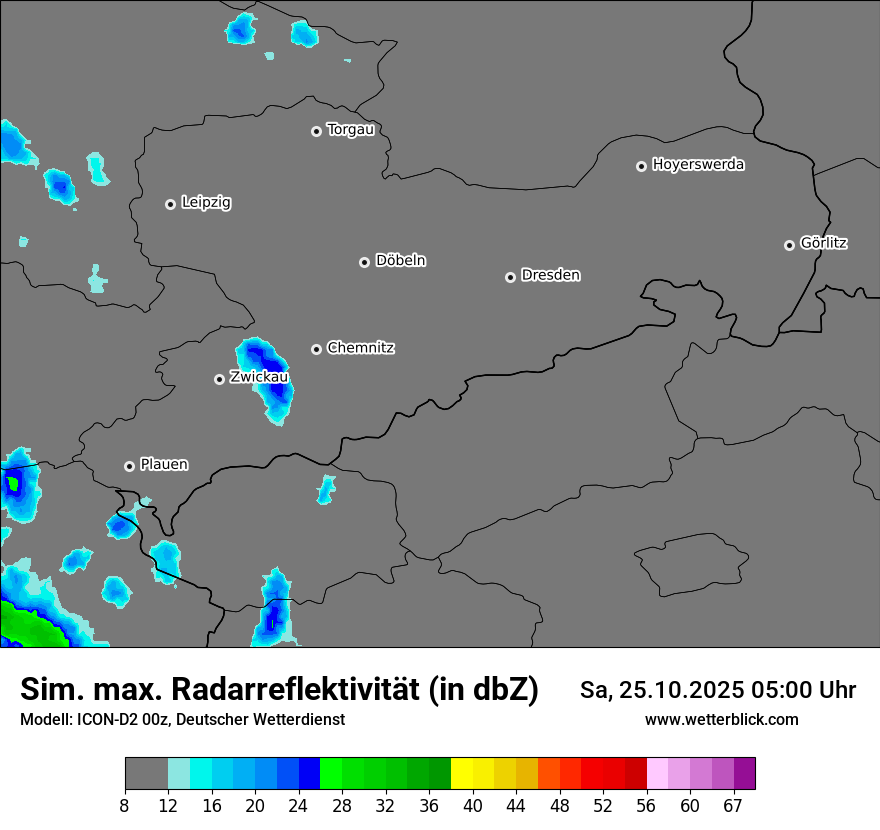 Modellkarten Simuliertes Radarbild