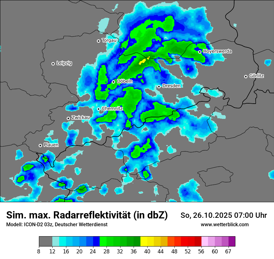 Modellkarten Simuliertes Radarbild
